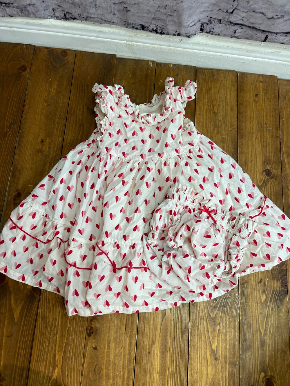 Pink Chicken size 12/18 months Judith dress paper hearts print